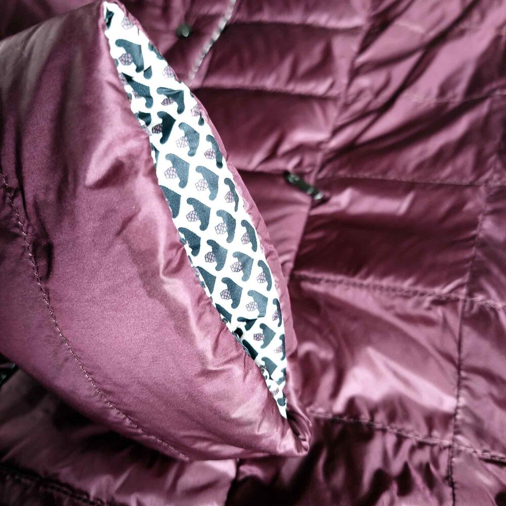 Max Mara Reversible Down Jacket Convertible Sleeves Quilted Puffer 10 Med Lg - Picture 13 of 13